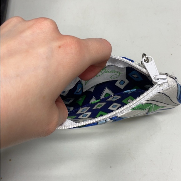 Vera Bradley White Pouch with Blue and Green Swirls - Picture 3 of 3
